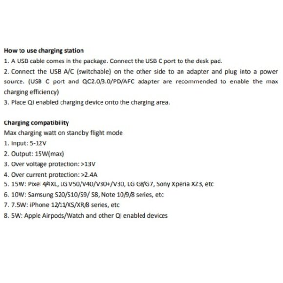 NIB Shenzhenshi Gaosheng WCDP-10 Wireless Charging Desk Pad 15W Max – Black - Picture 10 of 10